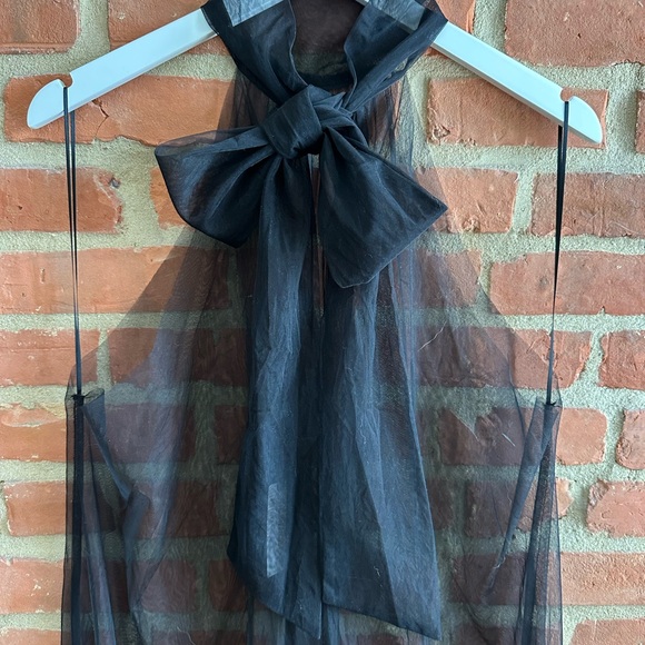 Sunday in Brooklyn Sheer Tulle Halter Tunic Black. - Picture 7 of 9